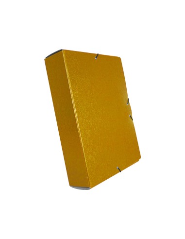 CI | Carpeta proyectos liderpapel folio lomo 70mm carton gofrado amarilla