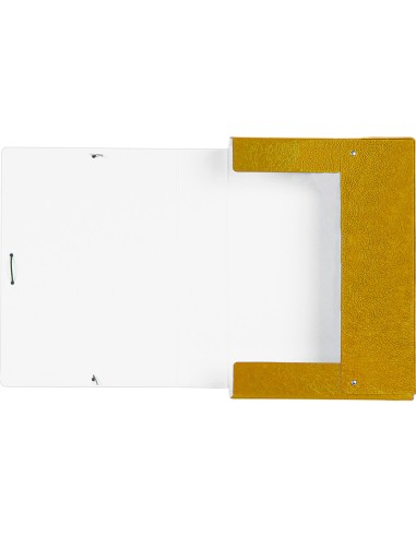CI | Carpeta proyectos liderpapel folio lomo 70mm carton gofrado amarilla
