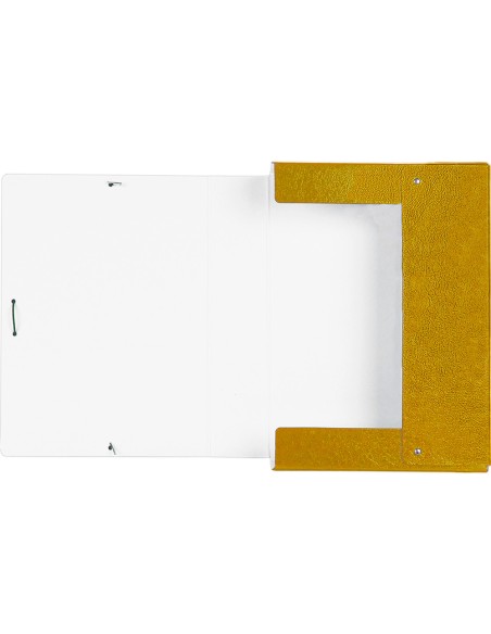 CI | Carpeta proyectos liderpapel folio lomo 70mm carton gofrado amarilla