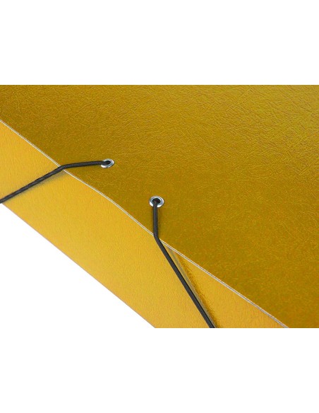CI | Carpeta proyectos liderpapel folio lomo 70mm carton gofrado amarilla