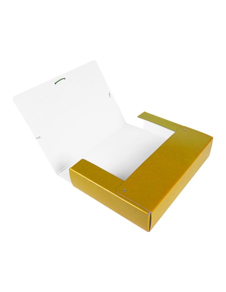 CI | Carpeta proyectos liderpapel folio lomo 70mm carton gofrado amarilla