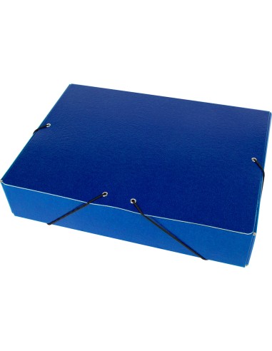 CI | Carpeta proyectos liderpapel folio lomo 70mm carton gofrado azul