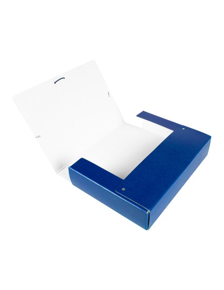 CI | Carpeta proyectos liderpapel folio lomo 70mm carton gofrado azul