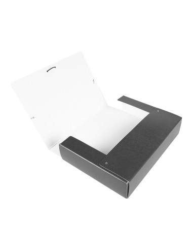 CI | Carpeta proyectos liderpapel folio lomo 70mm carton gofrado gris
