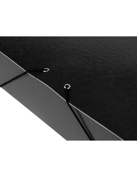 CI | Carpeta proyectos liderpapel folio lomo 70mm carton gofrado negra