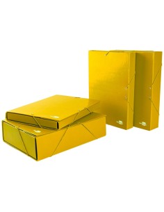CI | Carpeta proyectos liderpapel folio lomo 90mm carton gofrado amarilla 2
