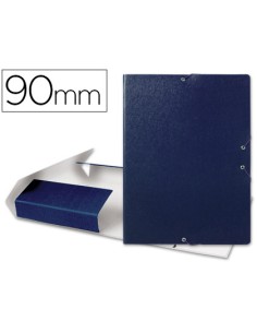 CI | Carpeta proyectos liderpapel folio lomo 90mm carton gofrado azul