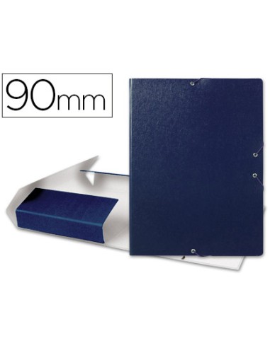 CI | Carpeta proyectos liderpapel folio lomo 90mm carton gofrado azul