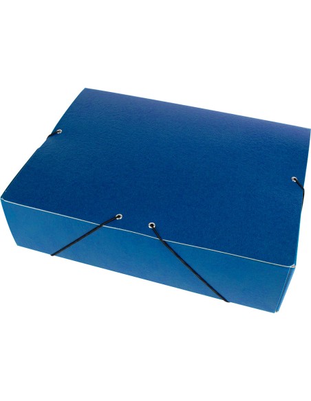 CI | Carpeta proyectos liderpapel folio lomo 90mm carton gofrado azul