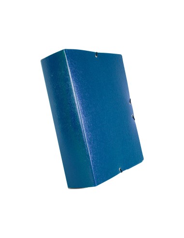 CI | Carpeta proyectos liderpapel folio lomo 90mm carton gofrado azul