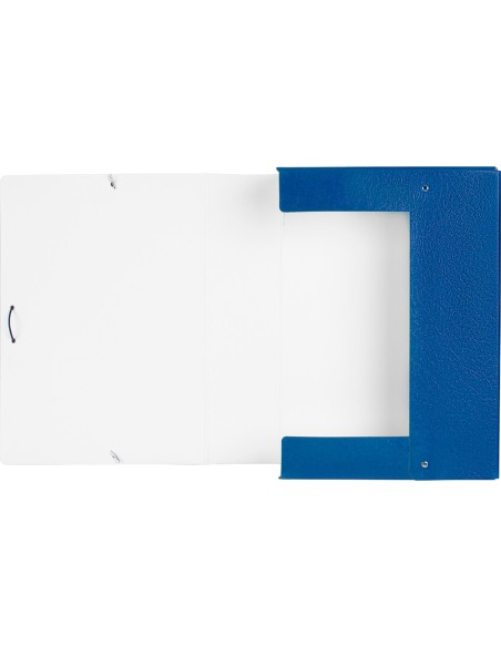 CI | Carpeta proyectos liderpapel folio lomo 90mm carton gofrado azul