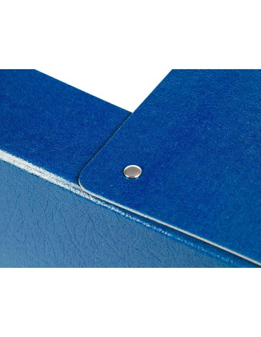 CI | Carpeta proyectos liderpapel folio lomo 90mm carton gofrado azul