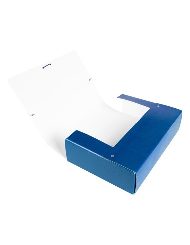 CI | Carpeta proyectos liderpapel folio lomo 90mm carton gofrado azul