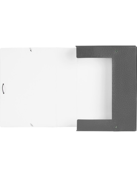 CI | Carpeta proyectos liderpapel folio lomo 90mm carton gofrado gris