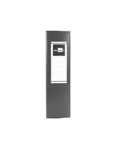 CI | Carpeta proyectos liderpapel folio lomo 90mm carton gofrado gris