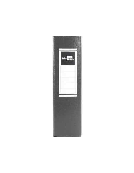 CI | Carpeta proyectos liderpapel folio lomo 90mm carton gofrado gris