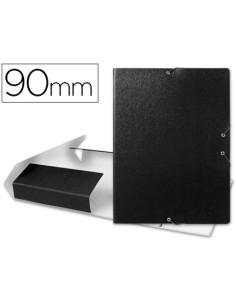 CI | Carpeta proyectos liderpapel folio lomo 90mm carton gofrado negra