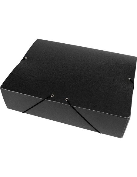 CI | Carpeta proyectos liderpapel folio lomo 90mm carton gofrado negra