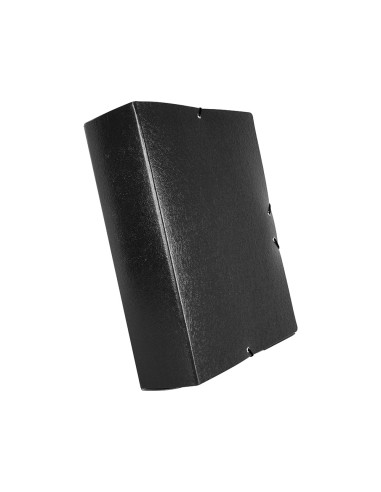 CI | Carpeta proyectos liderpapel folio lomo 90mm carton gofrado negra