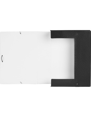 CI | Carpeta proyectos liderpapel folio lomo 90mm carton gofrado negra