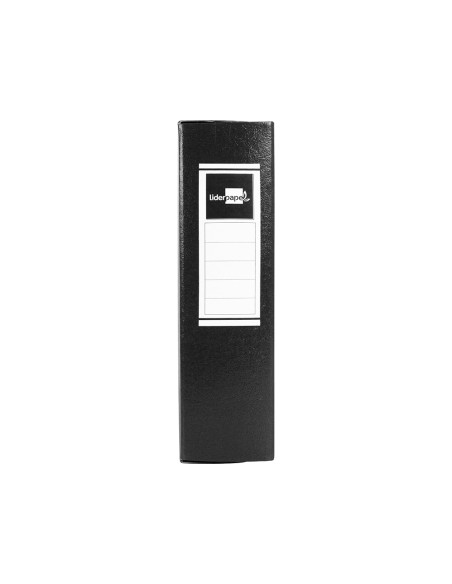 CI | Carpeta proyectos liderpapel folio lomo 90mm carton gofrado negra