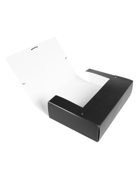 CI | Carpeta proyectos liderpapel folio lomo 90mm carton gofrado negra