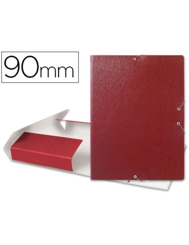 CI | Carpeta proyectos liderpapel folio lomo 90mm carton gofrado roja