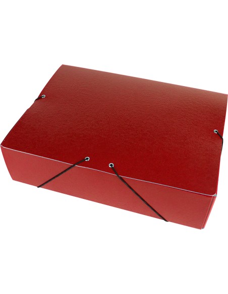 CI | Carpeta proyectos liderpapel folio lomo 90mm carton gofrado roja
