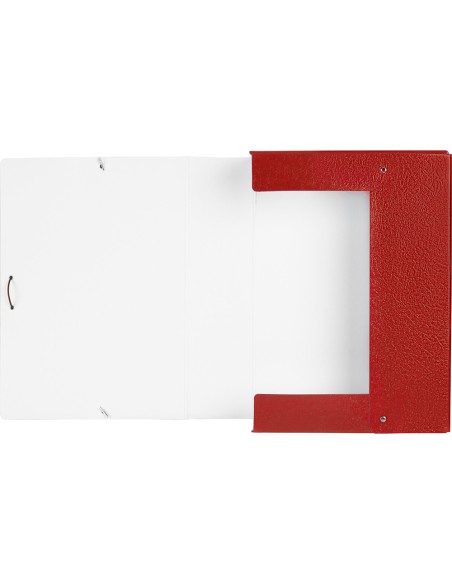 CI | Carpeta proyectos liderpapel folio lomo 90mm carton gofrado roja