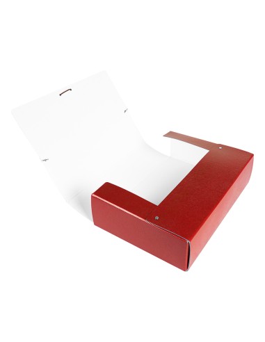 CI | Carpeta proyectos liderpapel folio lomo 90mm carton gofrado roja