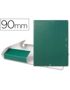 CI | Carpeta proyectos liderpapel folio lomo 90mm carton gofrado verde