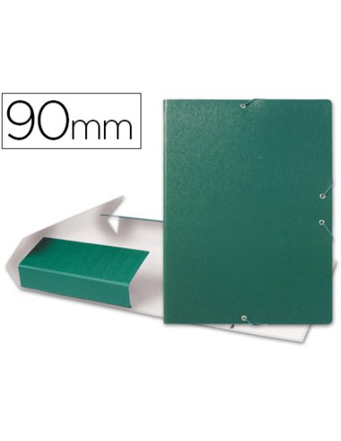 CI | Carpeta proyectos liderpapel folio lomo 90mm carton gofrado verde